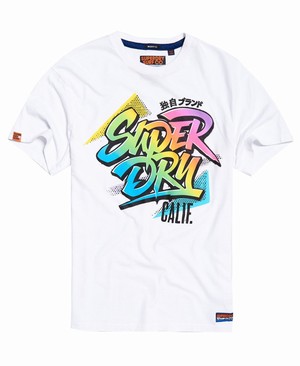 Superdry Acid Pacifica Boxy Férfi Pólók Fehér | PMWXT8135